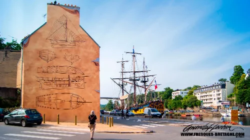 Fresque monumentale de street art à Morlaix, par Gwendal Larher